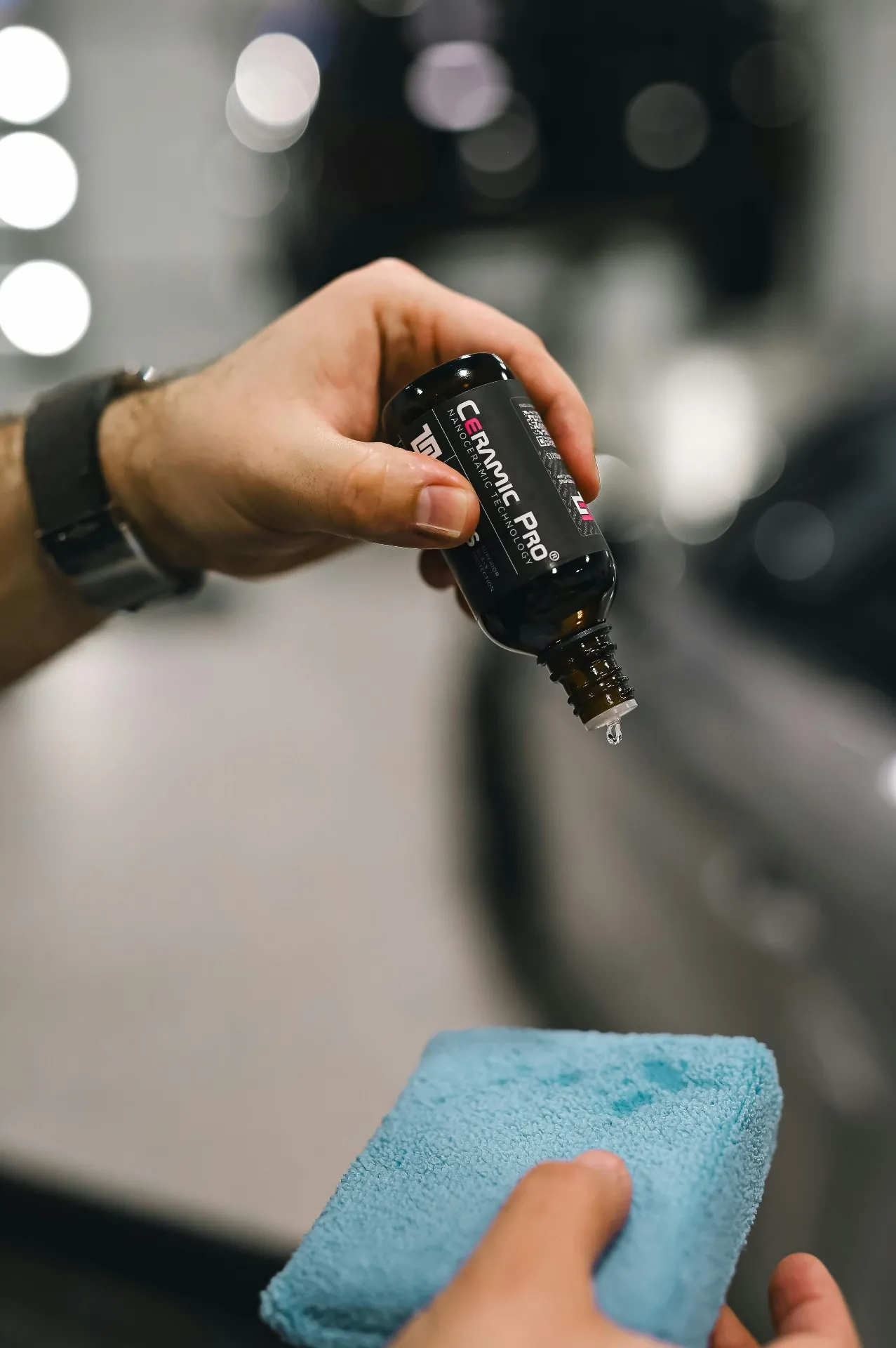 Ceramic Pro nano ceramic coating being applied