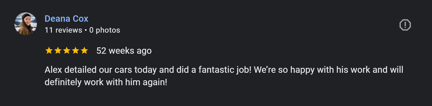 Google review from Deana Cox